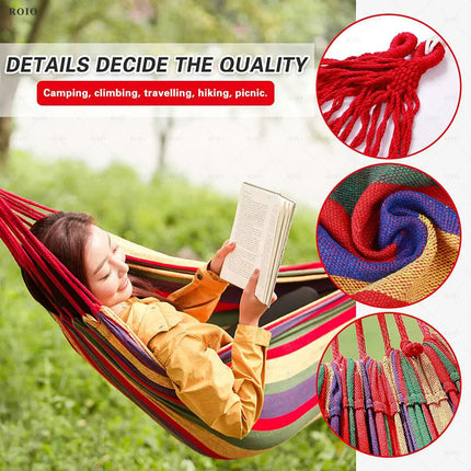 Durable Canvas Camping Hammock with Carry Bag