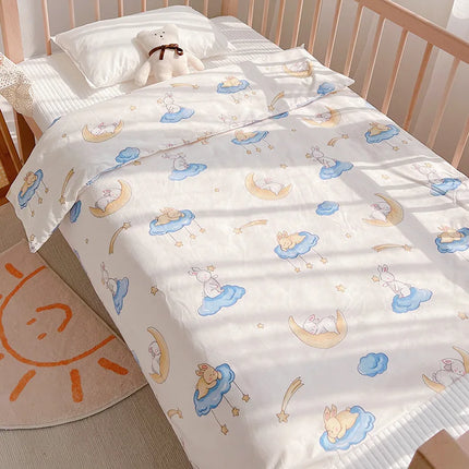 3Pcs Set Newborn Baby Bedding Sets Cotton Cartoon Printing Infant Toddlers Bed Sheet Pillowcase Duvet Cover Case Blanket Kids