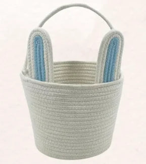 Personalised Easter Name Basket, Bunny & Carrot Rope Basket for Baby First Easter, Easter Egg Hunt Basket, Baby Shower Gift