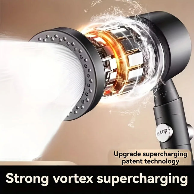 5 Modes Spray Water Saving Shower Head ABS Handheld Spa Showerheads Large Flow Portable Bathroom Filter Shower Faucet Nozzle Set