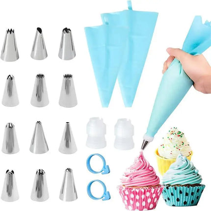 Silicone Piping Bags and Tips Set