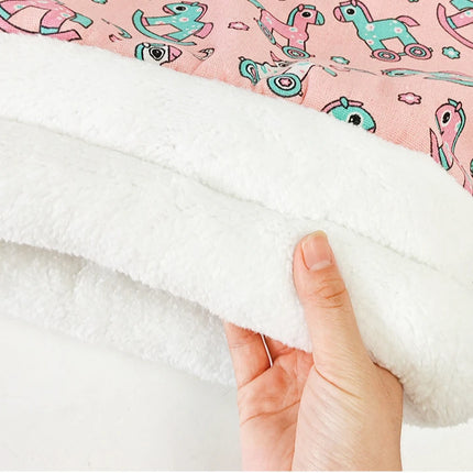 Winter Warm Pet Sleeping Bag Lamb Wool Warm Kitten Nest Drilling Hole Bedding Semi Closed Small Dog Kennel for Both Dogs Cats