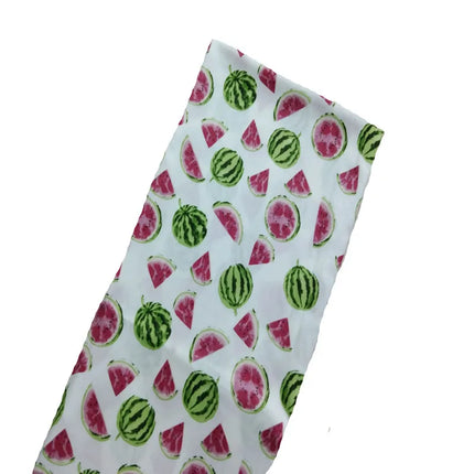 Graceful Pink Green Stripe Fruit  Series Apple Banana Printed Cotton Fabric 50x160cm For DIY Sewing Bedding Quilting Cloth Decor