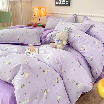 Summer Bedding Set 2024 Ins Twin Queen Duvet Cover Flat Sheet Pillowcase No Filler Girl Boys Hotel Home Bed Linens