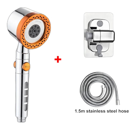 5 Modes Spray Water Saving Shower Head ABS Handheld Spa Showerheads Large Flow Portable Bathroom Filter Shower Faucet Nozzle Set