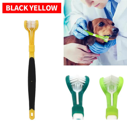 Three sided pet toothbrush, dog plastic toothbrush to remove bad breath, Tatar cleaning for oral hygiene, pet dental care, cat c