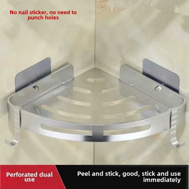 No-Drill Aluminum Shower Shelf