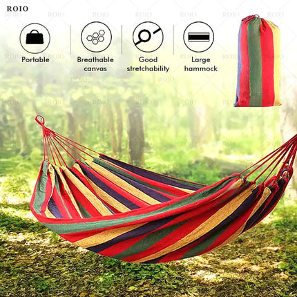 Durable Canvas Camping Hammock with Carry Bag