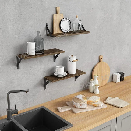 Shelves Floating Wall Shelf Wooden Wall Shelves Solid Wood Wall Hanging Storage Shelf Bathroom Accessories Simple Supplies
