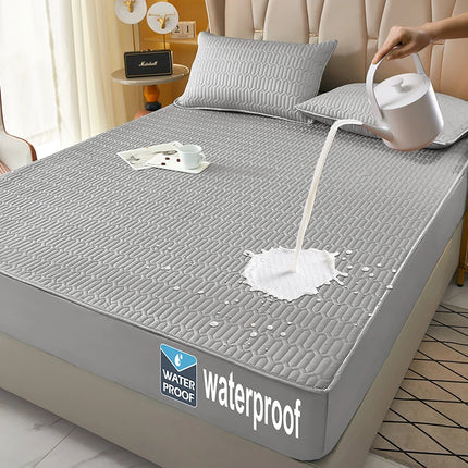 Waterproof Fitted Sheet, Thickened Quilted 100% Waterproof Mattress Cover, Mattress Protector, Bed Cover For Living Room 160x200