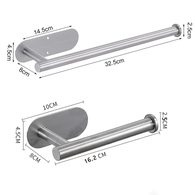 Stainless Steel Adhesive Toilet Paper Holder