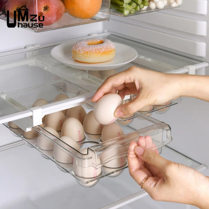 Hanging Refrigerator Box Eggs Fruit Food Vegetable Storage Slide Out Drawer Tray Transparent Fridge Container Kitchen Organizer