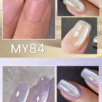 BORN PRETTY 10ml Rainbow Purple Water Light Cat Magnetic Gel Nail Polish Shining Sliver-light Holographics Semi Permanent UV Gel