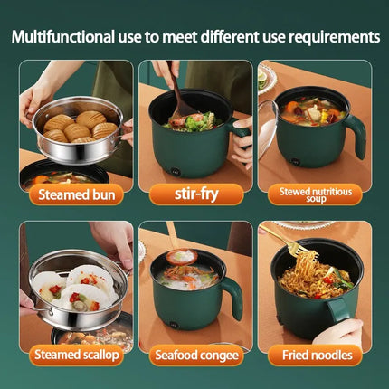 1.5L Mini Home Cooking Pot Multifunctional Rice Cooker Non Stick Pan Safety Material Potable Stockpot Utility Electrice