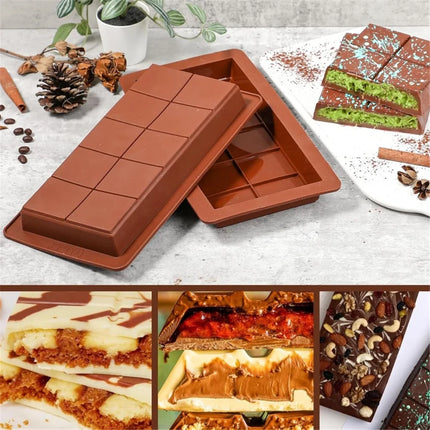 10 Grids Silicone Molding Chocolate Bar Mold Non-Stick Reusable Kitchen Deep Chocolate Mold Multipurpose Large Candy Molds