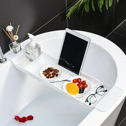 Extendable Bamboo Bathtub Shelf Tray