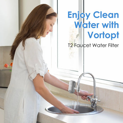Stainless Steel Faucet Tap Water Filter Purifier System, NSF Certified Reduces Lead, Chlorine & Bad Taste Kitchen