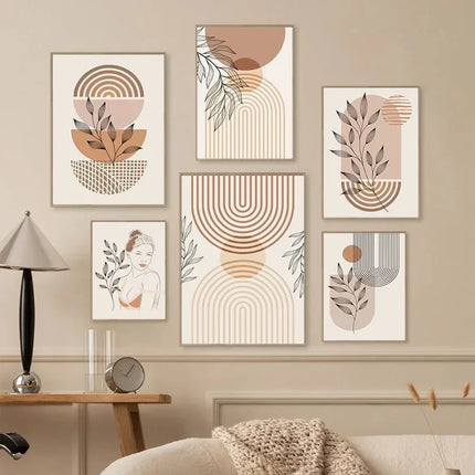 Bohemian Light-colored Canvas Block Prints