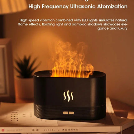 Perfume Humidifier Simulation Flame Aromatherapy Diffuser LED Ultrasonic Air Humidifier Creative Gift Essential Oil Flame Lamp
