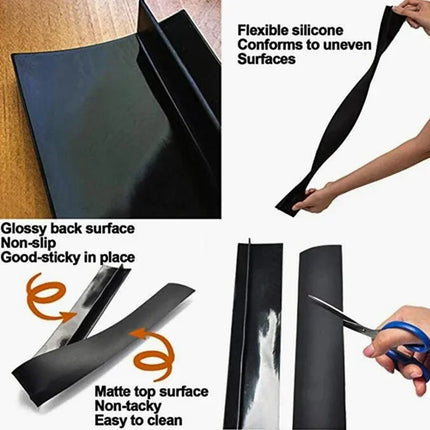 Kitchen Stove Counter Gap Cover T-Shaped Silicone Rubber Strip Oil-Gas Slit Filler Heat Resistant Mat Oil Dust Water Seal