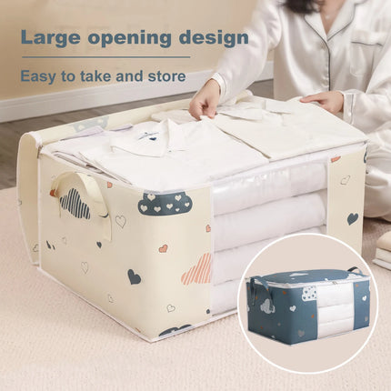 Wardrobe Organizer Large Capacity Quilt Storage Bag Clothing Box Bedding Container Polyester Fabric Dustproof Storage Bags