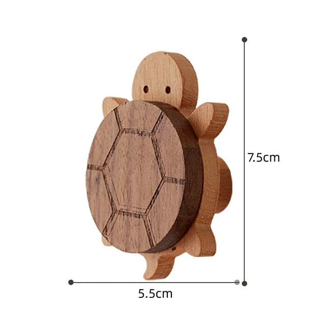 Household Solid Wood Hook Kitchen Item Wall Hook Hanger Punch Creative Animal Turtle Decorative Hooks Coat Rack Home Storage