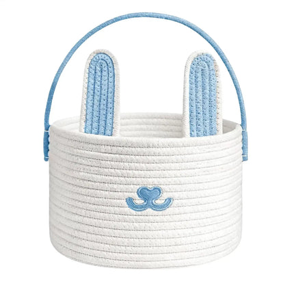 Easter Eggs Basket Easter Bunny Basket For Kids Woven Basket With Rabbit Ear Decor Easter Empty Candy Basket Container decor