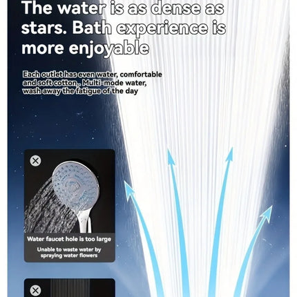 5 Modes Spray Water Saving Shower Head ABS Handheld Spa Showerheads Large Flow Portable Bathroom Filter Shower Faucet Nozzle Set