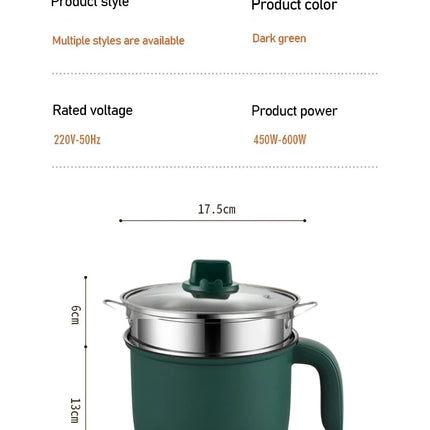1.5L Mini Home Cooking Pot Multifunctional Rice Cooker Non Stick Pan Safety Material Potable Stockpot Utility Electrice