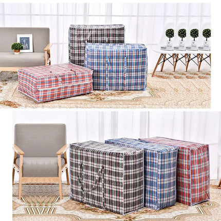 Reusable Plastic Jumbo Laundry Zipped Large Strong Shopping Home Storage Bag