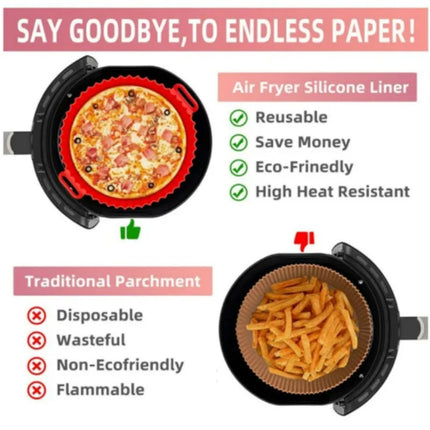 Air fryer Silicone Basket Reusable Container Accessories Oven Tray Pizza Fried Chicken Baking Mold Protector Kitchen Tool 2024