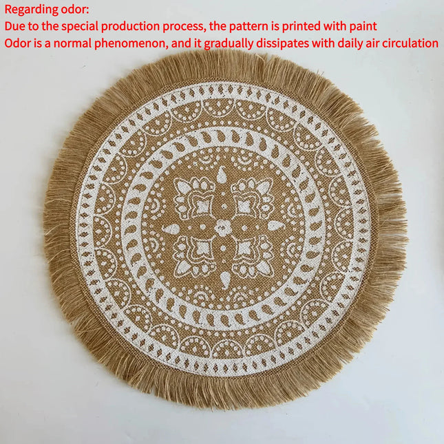 Round Non-Slip Jute Placemat Table Mats