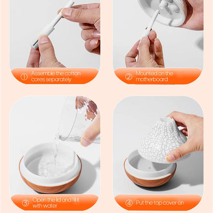 300ml Volcano Air Humidifier Desktop Electric USB Humidificadore Water Mist Diffuser Purifier Air Freshener With 7 Colors Night