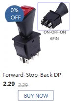 KCD4 children's electric car forward and backward stop switch ON-OFF-ON reverse handle toy car start toggle switch