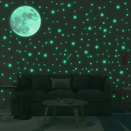 Glow in Dark Moon Stars Wall Stickers