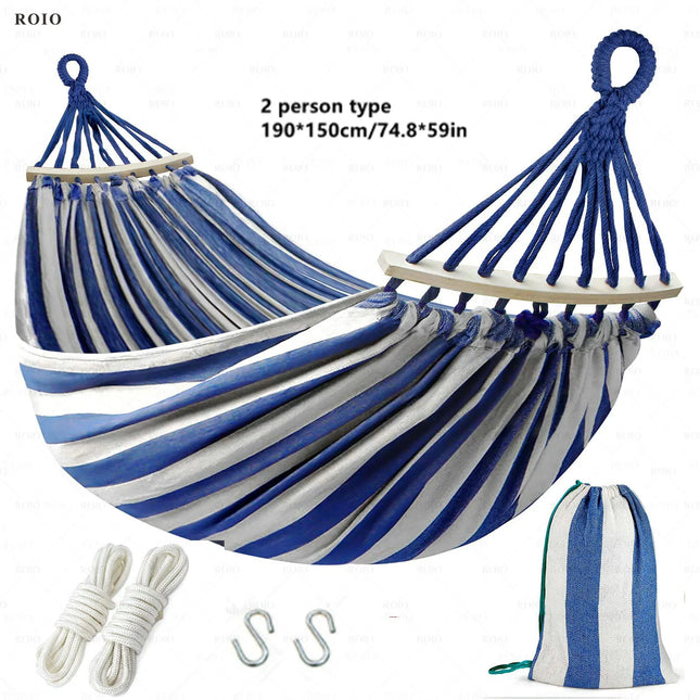 Durable Canvas Camping Hammock with Carry Bag