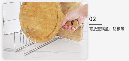 Stainless Steel Dish Drainer Rack Ociekacz Do Naczyn Kitchen Household Storage Organizer Drying Bowl Holder Simple Pot Lid Shelf