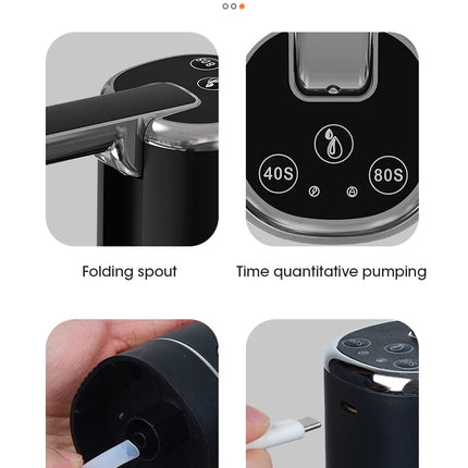 Water Dispensers Foldable Water Bottle Pump Automatic Dispenser Pump Button Control Portable Electric Water Dispenser for Home