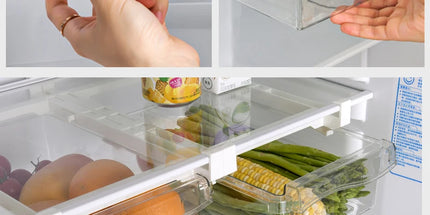 Hanging Refrigerator Box Eggs Fruit Food Vegetable Storage Slide Out Drawer Tray Transparent Fridge Container Kitchen Organizer