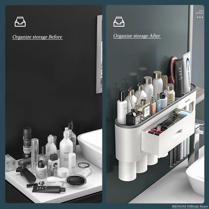 Magnetic Adsorption Inverted Toothbrush Holder