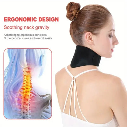 Self-Heating Magnetic Self-Warming Neck Brace - Medium, Soft Portable Cervical Pillow with Spontaneous