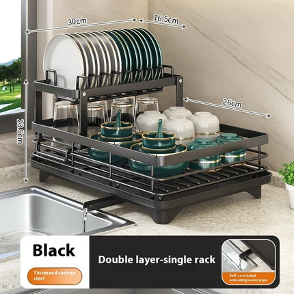 Adjustable Stainless Steel 2-Tier Dish Drying Rack