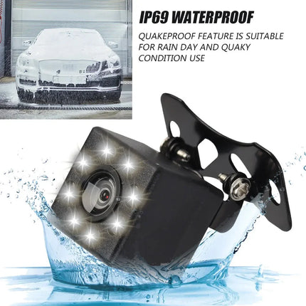 Car 3 In 1 Rear View Camera Parking Sensor Radar Set License Plate Lights Distance Control Parktronic System Universal