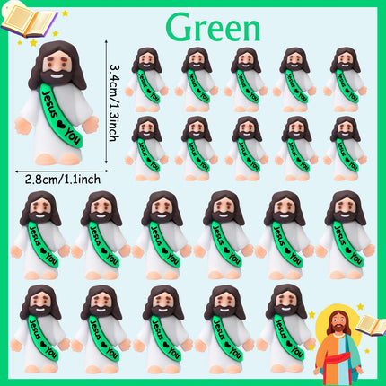 50-200Pcs Mini Jesus Figures Jesus Loves You Christ Toys Multicolor Tiny Jesus Figures Religious Party Favors Easter Egg Stuffer