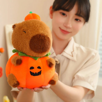 25-60cm Creative Fun Halloween Capybara Plush Doll Pillow Pumpkin Capybara Plush Toy Holiday Decoration Gift For Boys And Girls