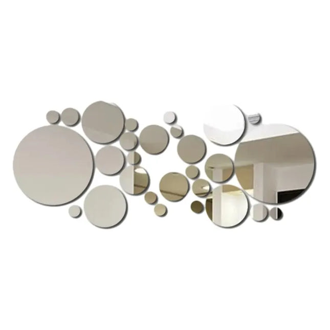 26-Piece 3D Acrylic Mirror Wall Stickers