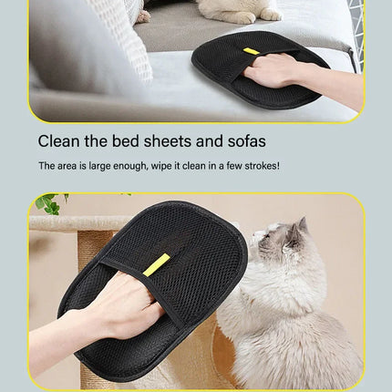 Pet Hair Removal Tool Reusable Static Removal Gloves, Double-Sided Grooming Gloves for Pets, Removes Pet Fur Hair for Carpets
