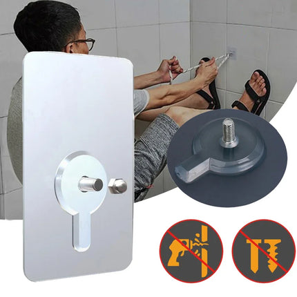 2pcs Heavy Duty No Drill Screw Stick-On Punch Nail Screw Strong Adhesive No Trace Bathroom Kitchen Nailless Wall Hook Screw Rods