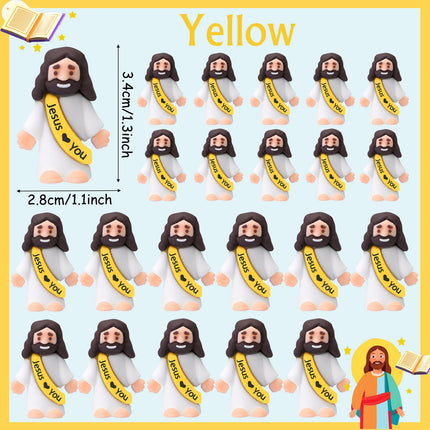 50-200Pcs Mini Jesus Figures Jesus Loves You Christ Toys Multicolor Tiny Jesus Figures Religious Party Favors Easter Egg Stuffer