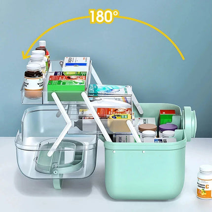 Large Capacity Portable Medicine Organizer Box
